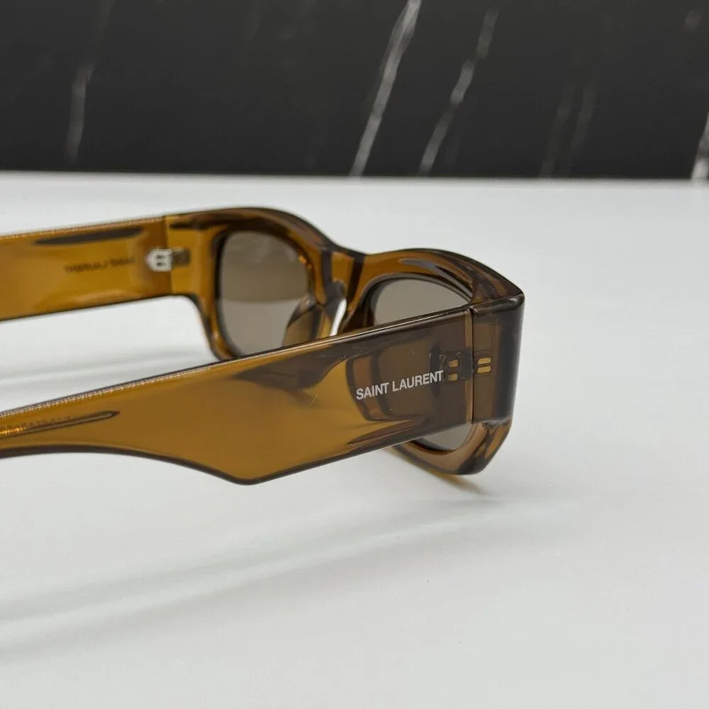 NEW SAINT LAURENT SUNGLASSES BROWN UNISEX EYEWEAR SAINT LAURENT SL713 003
